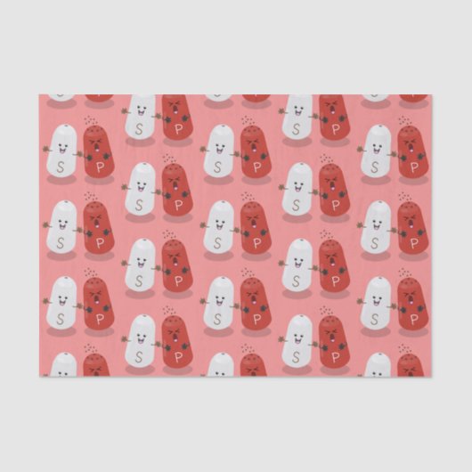 かわいいかわいいの塩とコショウのシェーカー漫画 薄葉紙 (正面)