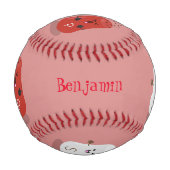 かわいいかわいいの塩とコショウのシェーカー漫画 野球ボール (裏面)