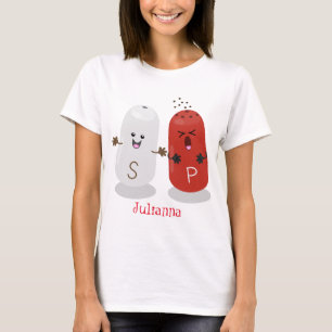 かわいいかわいいの塩とコショウのシェーカー漫画 Tシャツ
