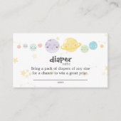 かわいいかわいいの天文学のベビーシャワーのおむつのラッフル エンクロージャーカード (正面)