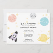 かわいいかわいいの天文学の子供の誕生日 招待状 (正面)