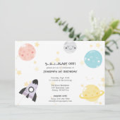 かわいいかわいいの天文学の子供の誕生日 招待状 (スタンド正面)