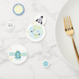 かわいいかわいいの天文学の宇宙のパーティー コンフェッティ