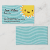 かわいいかわいいの太陽のマンガのキャラクタの水のベビーシッター 名刺 (正面/裏面)