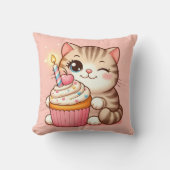 かわいいかわいいの子ネコにカップケーキ クッション (正面)