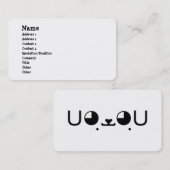 かわいいかわいいの子犬かおも日本のじ絵文字 名刺 (正面/裏面)