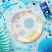 かわいいかわいいの宇宙の星及び惑星の誕生会 ペーパープレート (パーティー)