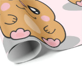 かわいいかわいいの小型ハムスターの漫画の女の子 ラッピングペーパー (ロールコーナー)