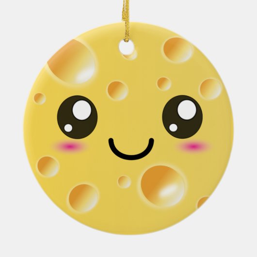 かわいいかわいいの幸せなチーズ セラミックオーナメント (裏面)