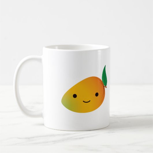 かわいいかわいいの微笑のマンゴ コーヒーマグカップ (左)