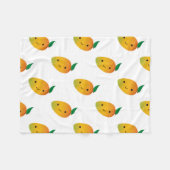 かわいいかわいいの微笑のマンゴ フリースブランケット (正面(横))