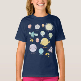 かわいいかわいいの惑星の太陽系の天文学 Tシャツ