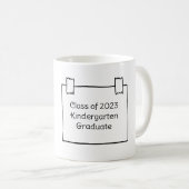 かわいいかわいいの漫画パーソナライズされた卒業 コーヒーマグカップ (正面右)