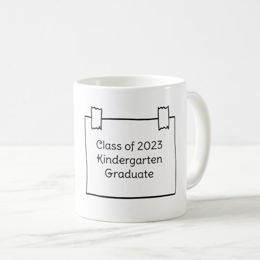 かわいいかわいいの漫画パーソナライズされた卒業 コーヒーマグカップ (正面右)