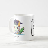 かわいいかわいいの漫画パーソナライズされた卒業 コーヒーマグカップ (正面左)
