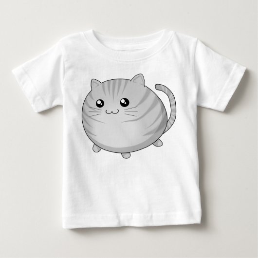 かわいいかわいいの灰色の虎猫の子猫猫 ベビーTシャツ (正面)