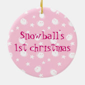 かわいいかわいいの白い子猫猫 セラミックオーナメント (裏面)