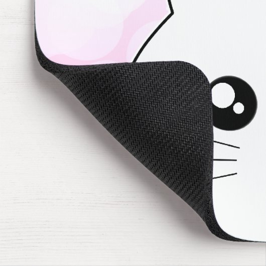 かわいいかわいいの白い子猫猫 マウスパッド (コーナー)