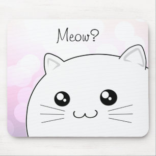 かわいいかわいいの白い子猫猫 マウスパッド
