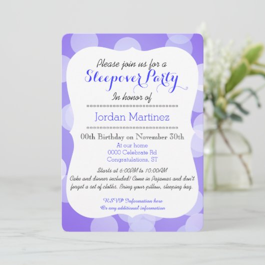 かわいいかわいいの睡眠のアカギツネのsleepoverのパーティー 招待状 (スタンド正面)