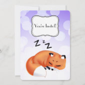 かわいいかわいいの睡眠のアカギツネのsleepoverのパーティー 招待状 (裏面)