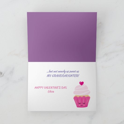 かわいいかわいいの菓子の孫娘のバレンタイン シーズンカード (内部)