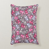 かわいいかわいいの落書き猫が付いているパターン アクセントクッション (正面(垂直))