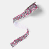 かわいいかわいいの落書き猫が付いているパターン サテンリボン (裏面)