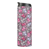 かわいいかわいいの落書き猫が付いているパターン タンブラー (回転右)