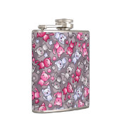 かわいいかわいいの落書き猫が付いているパターン フラスク (右)