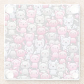 かわいいかわいいの落書き猫2が付いているパターン ガラスコースター (裏面)