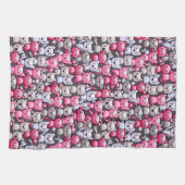 かわいいかわいいの落書き猫2が付いているパターン キッチンタオル (横)