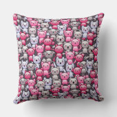 かわいいかわいいの落書き猫2が付いているパターン クッション (裏面)