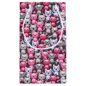 かわいいかわいいの落書き猫2が付いているパターン スモールペーパーバッグ (裏面)