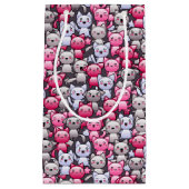 かわいいかわいいの落書き猫2が付いているパターン スモールペーパーバッグ (正面)