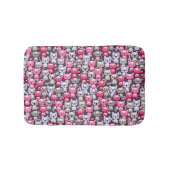 かわいいかわいいの落書き猫2が付いているパターン バスマット (正面)