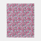 かわいいかわいいの落書き猫2が付いているパターン フリースブランケット (正面)