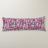 かわいいかわいいの落書き猫2が付いているパターン ボディピロー (裏面)