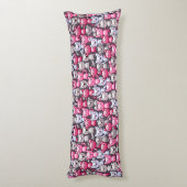 かわいいかわいいの落書き猫2が付いているパターン ボディピロー (裏面 (縦))