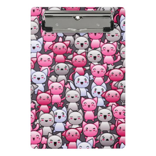 かわいいかわいいの落書き猫2が付いているパターン ミニクリップボード (正面)