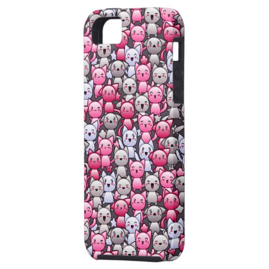 かわいいかわいいの落書き猫2が付いているパターン Case-Mate iPhoneケース (裏面左)