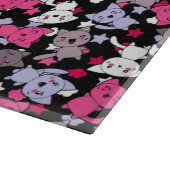 かわいいかわいいの落書き猫3が付いているパターン カッティングボード (角)