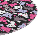 かわいいかわいいの落書き猫3が付いているパターン カッティングボード (角)