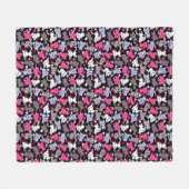 かわいいかわいいの落書き猫3が付いているパターン フリースブランケット (正面(横))