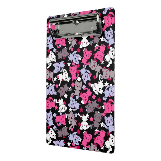 かわいいかわいいの落書き猫3が付いているパターン ミニクリップボード (アングル2)