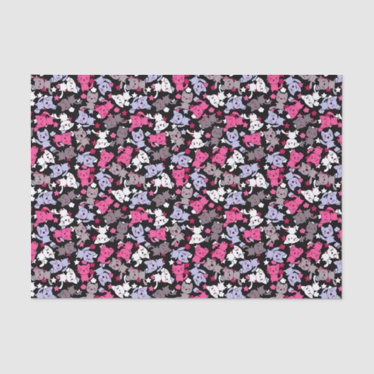 かわいいかわいいの落書き猫3が付いているパターン 薄葉紙 (正面)