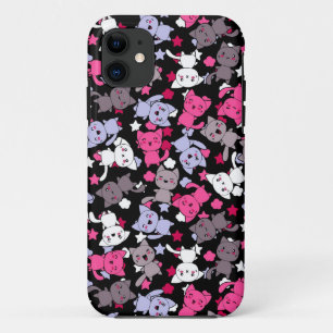 かわいいかわいいの落書き猫3が付いているパターン iPhone 11 ケース