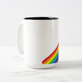 かわいいかわいいの虹のロケットの子どものアシカ2の調子のマグ ツートーンマグカップ (正面左)