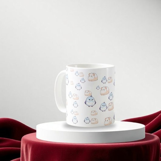 かわいいかわいいの鳥とモルモット。かわいいのバイブ コーヒーマグカップ