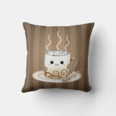 かわいいかわいいはココア飲み物を暖めます クッション (裏面)